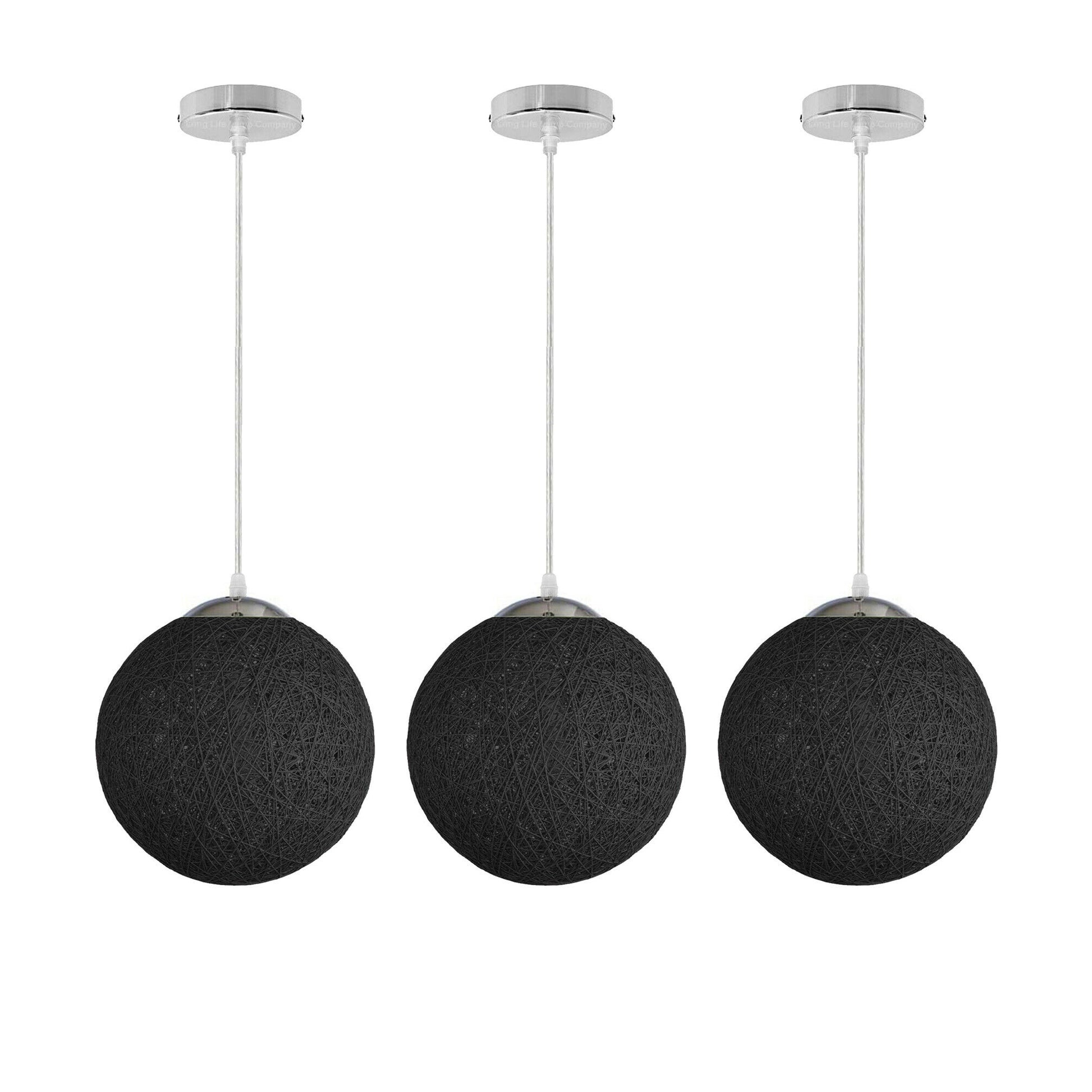 Black Chandelier with Ball Hanging Lamp Single Indoor Lamp Light~1808 - LEDSone UK Ltd
