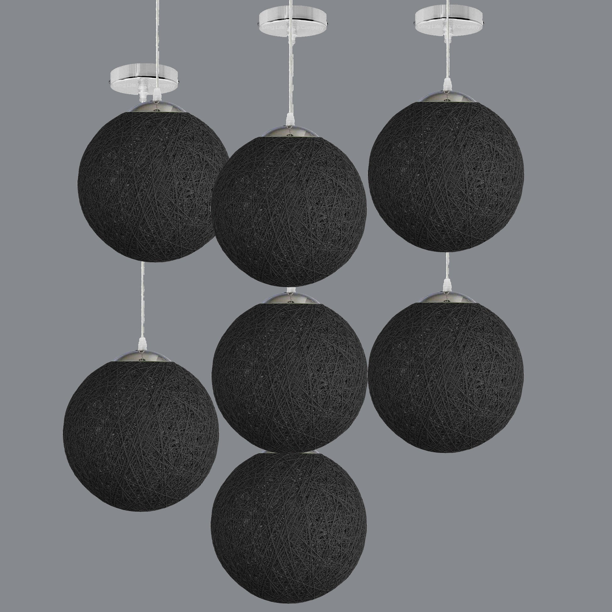 Black Chandelier with Ball Hanging Lamp Single Indoor Lamp Light~1808 - LEDSone UK Ltd