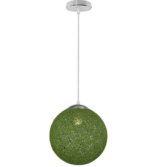 Green Wicker Rattan Lampshade Ceiling Sepak Takraw Pendant Lamp~1810 - LEDSone UK Ltd