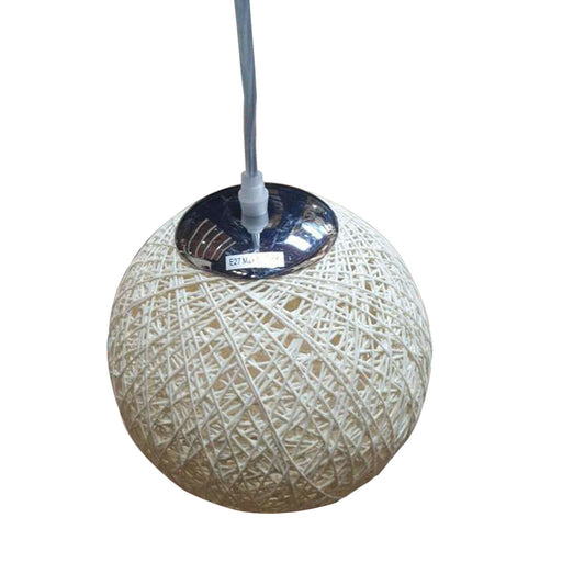 White Round Woven Rattan Vine Ball Pendant Lampshade 
