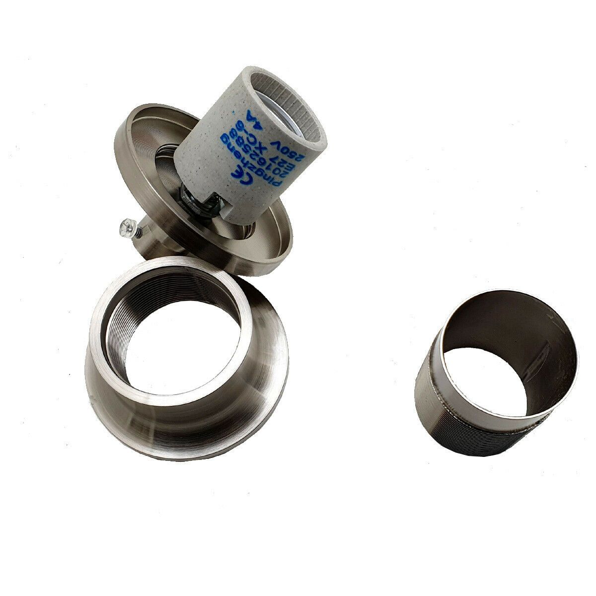 Vintage E27 Lamp Holder Ring Holder Satin Nickel~2730 - LEDSone UK Ltd
