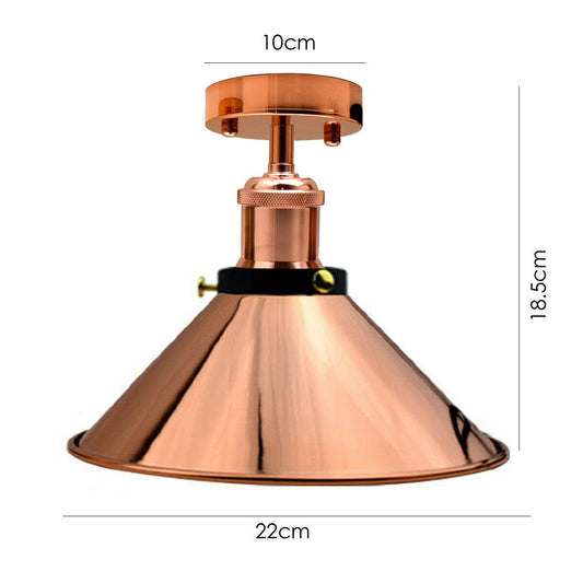 Vintage Industrial Ceiling Lights Retro Pendant Rose Gold Shade Sconce Lamp~2600 - LEDSone UK Ltd