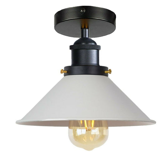 Vintage Industrial Ceiling Lights Retro White Shade Pendant Sconce Lamp~2597 - LEDSone UK Ltd