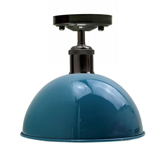 Vintage Industrial Loft Style Metal Ceiling Light Modern Blue Dome Pendant Lampshade~1634 - LEDSone UK Ltd