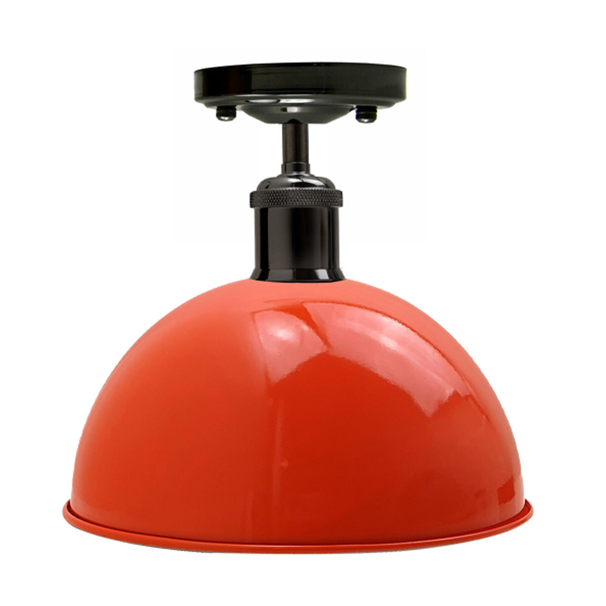 Vintage Industrial Loft Style Metal Ceiling Light Modern Orange Dome Pendant Lampshade~1637 - LEDSone UK Ltd