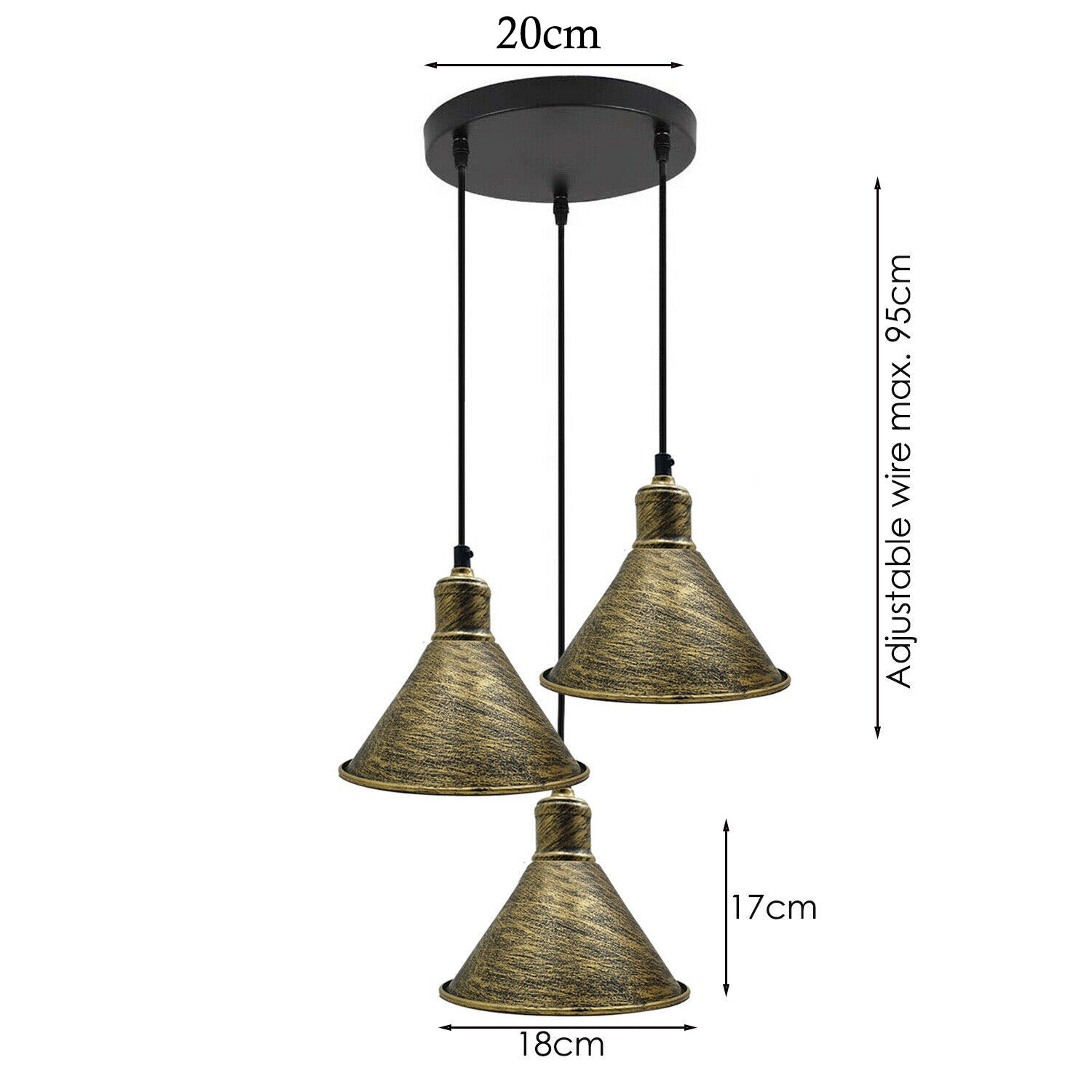 3 Head Pendant Light Chandeliers Industrial Metal Cage Wire Frame Loft Ceiling~1543 - LEDSone UK Ltd