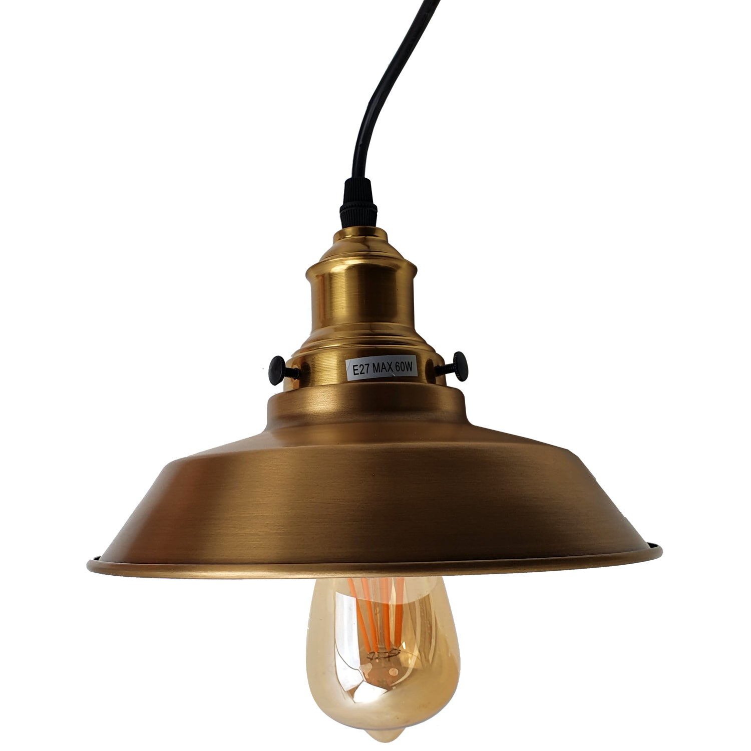 Vintage Industrial Metal Ceiling Pendant Lamp Yellow Brass Shade Modern Retro Style~2542 - LEDSone UK Ltd