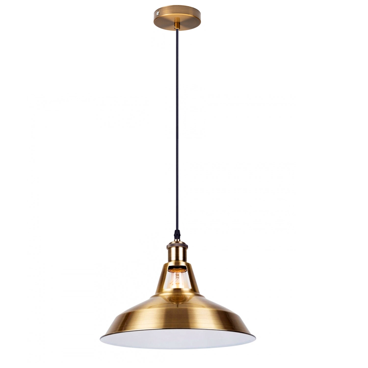 Yellow Brass Industrial Metal Ceiling Pendant Light Shade Modern 