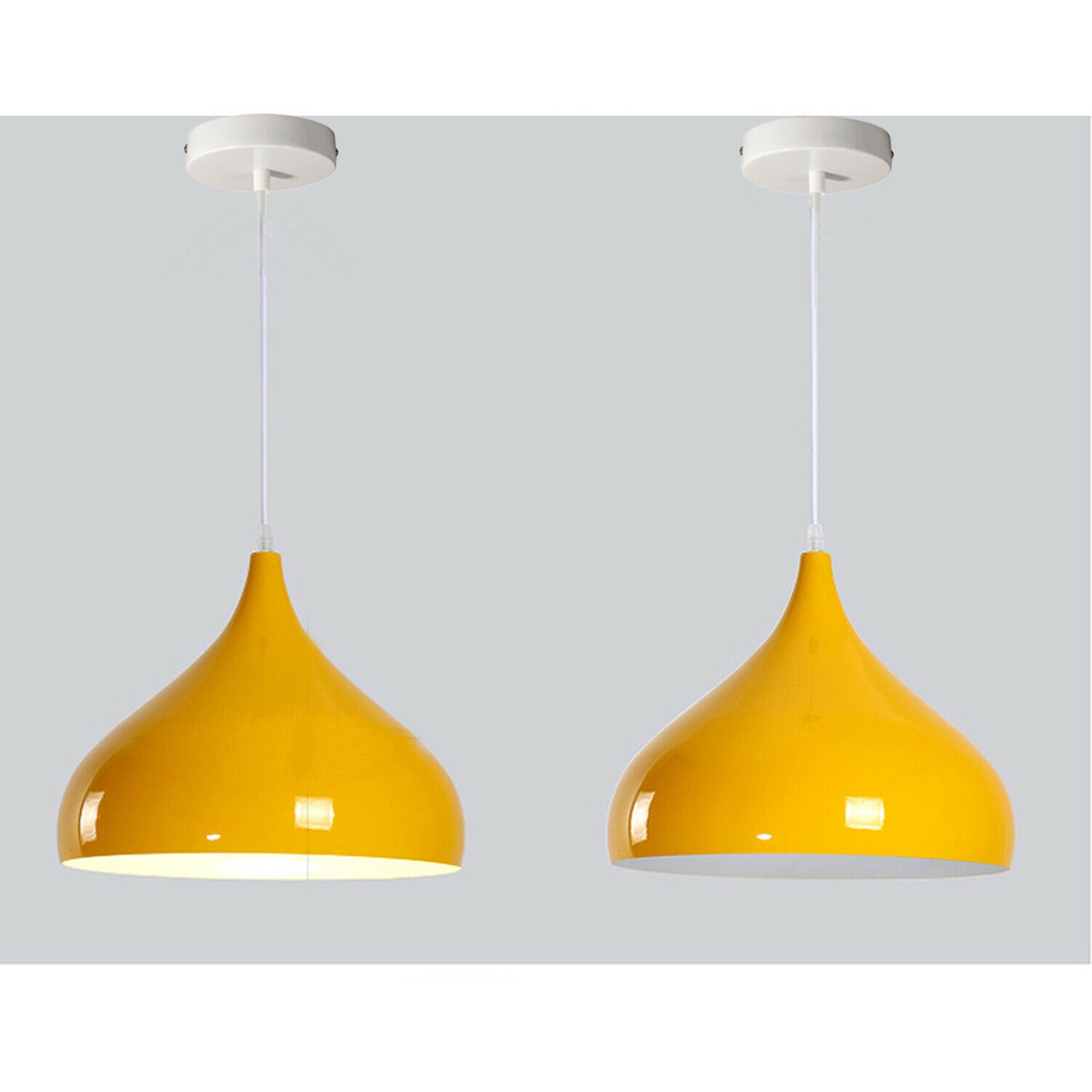Vintage Industrial Metal Ceiling Yellow Hanging Pendant Shade~2507 - LEDSone UK Ltd