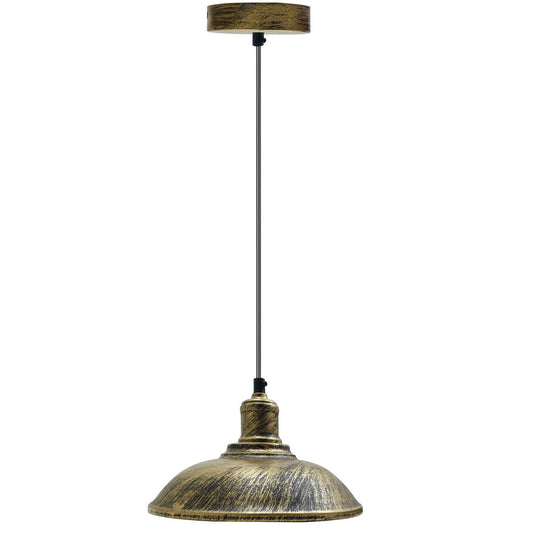 Brushed Brass Modern Vintage Industrial Ceiling Pendant Lamp Shade~1887 - LEDSone UK Ltd