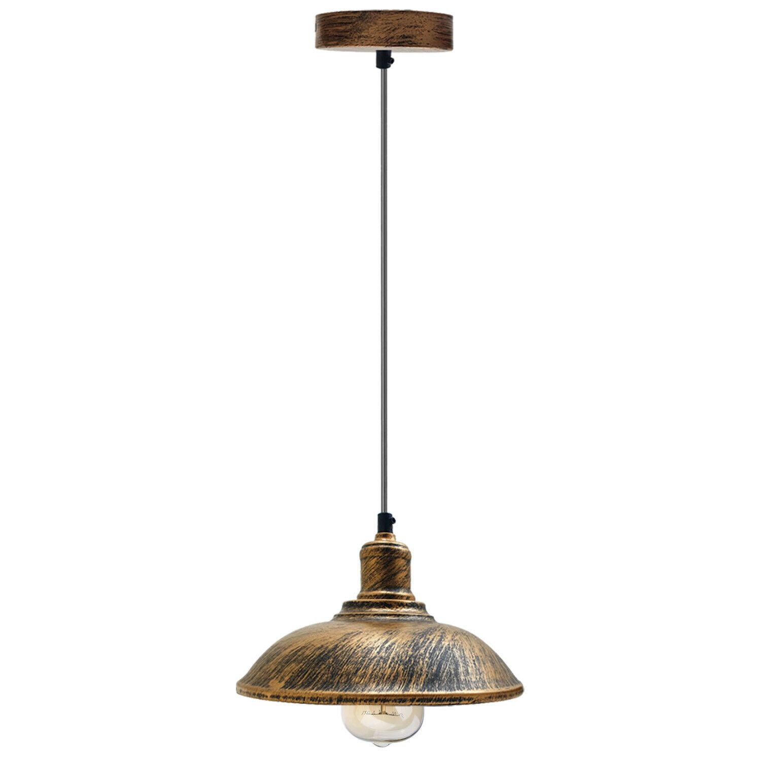 Vintage Pendant Light Shade Metal Lamp Ceiling Lights Brushed Copper~1884 - LEDSone UK Ltd