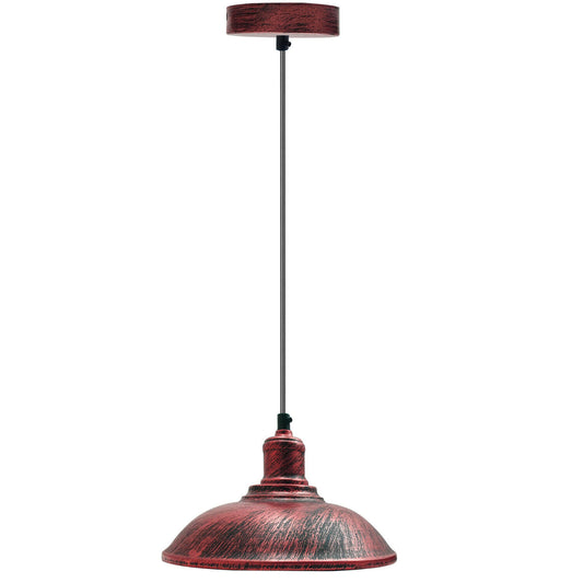 Rustic Red Modern Steel Lampshade Rustic Red Colour Retro Style Lighting~1886 - LEDSone UK Ltd