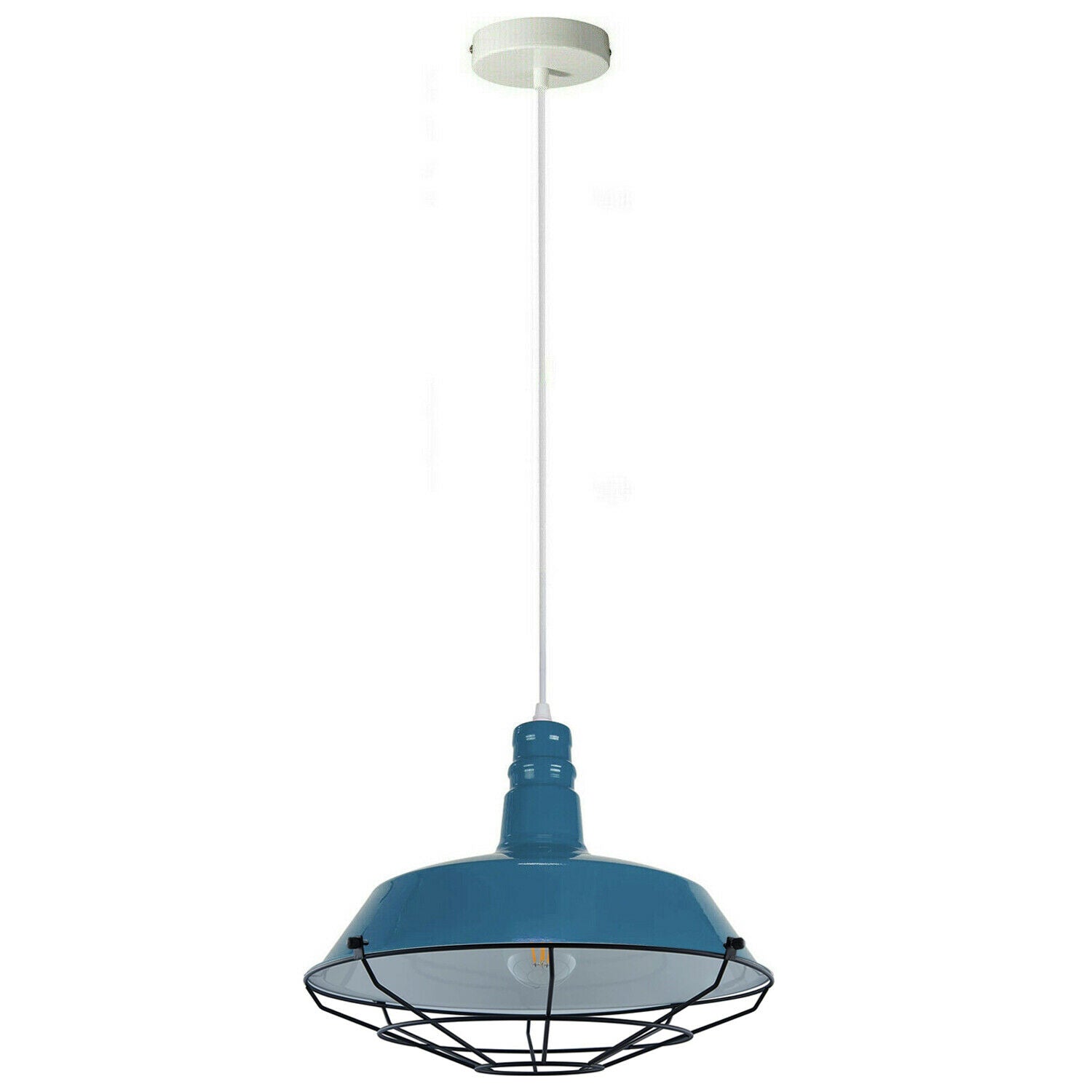 Blue Pendant Light Industrial Single Ceiling Hanging Lighting Fixture~1549 - LEDSone UK Ltd