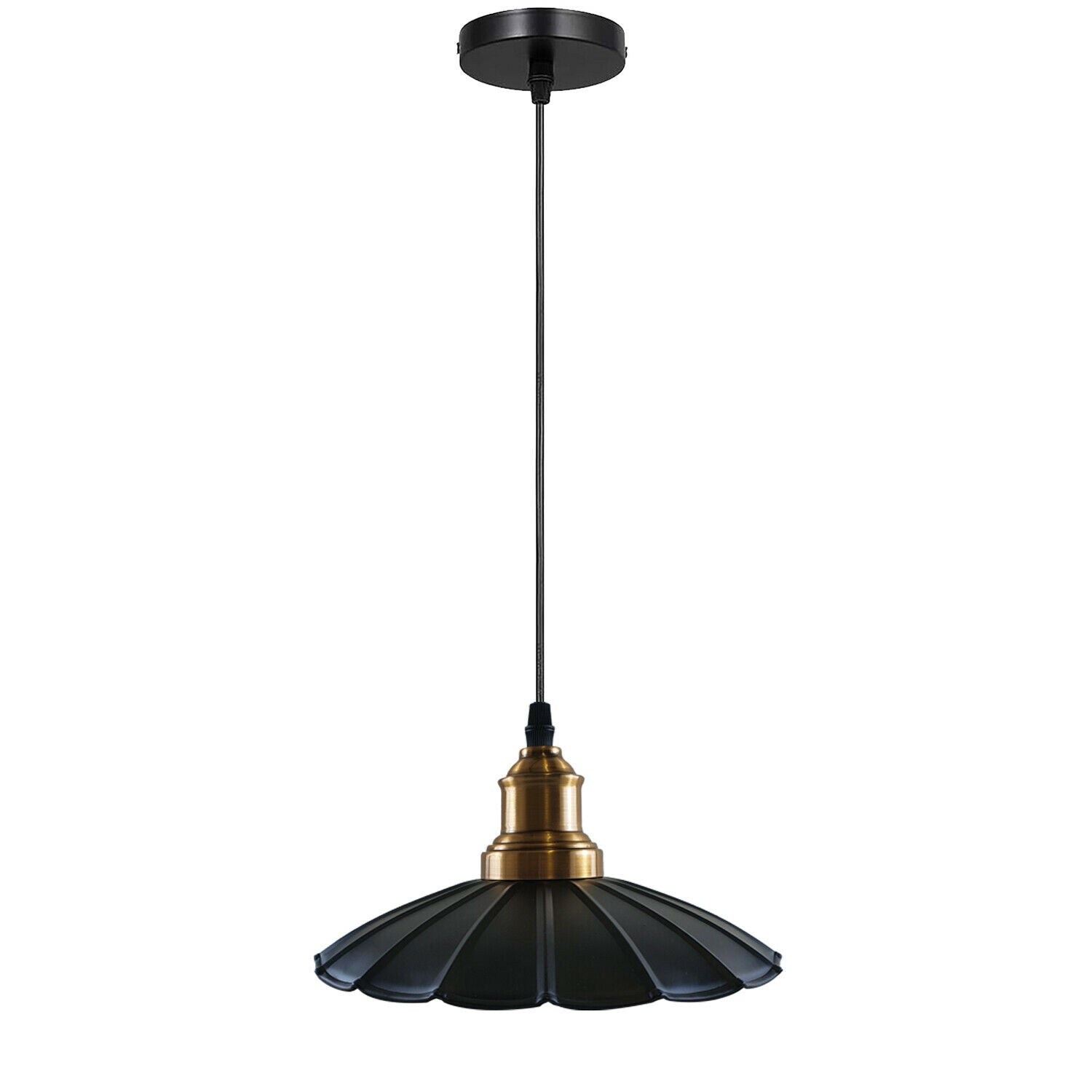 Black Wavy Metal Ceiling Pendant Light~1489 - LEDSone UK Ltd