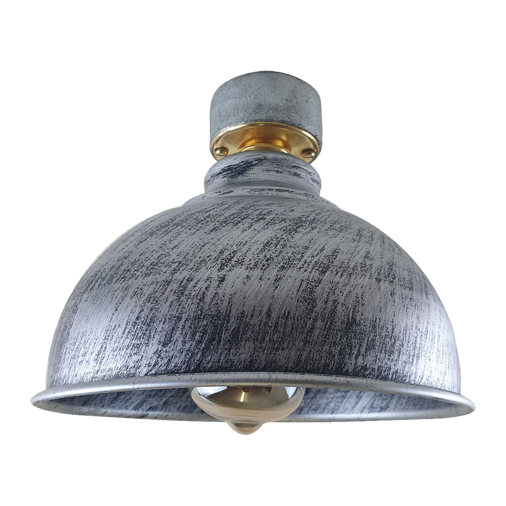 Metal Rustic Style Ceiling Light Lampshade Fitting Brushed B22 Base Light~1565 - LEDSone UK Ltd