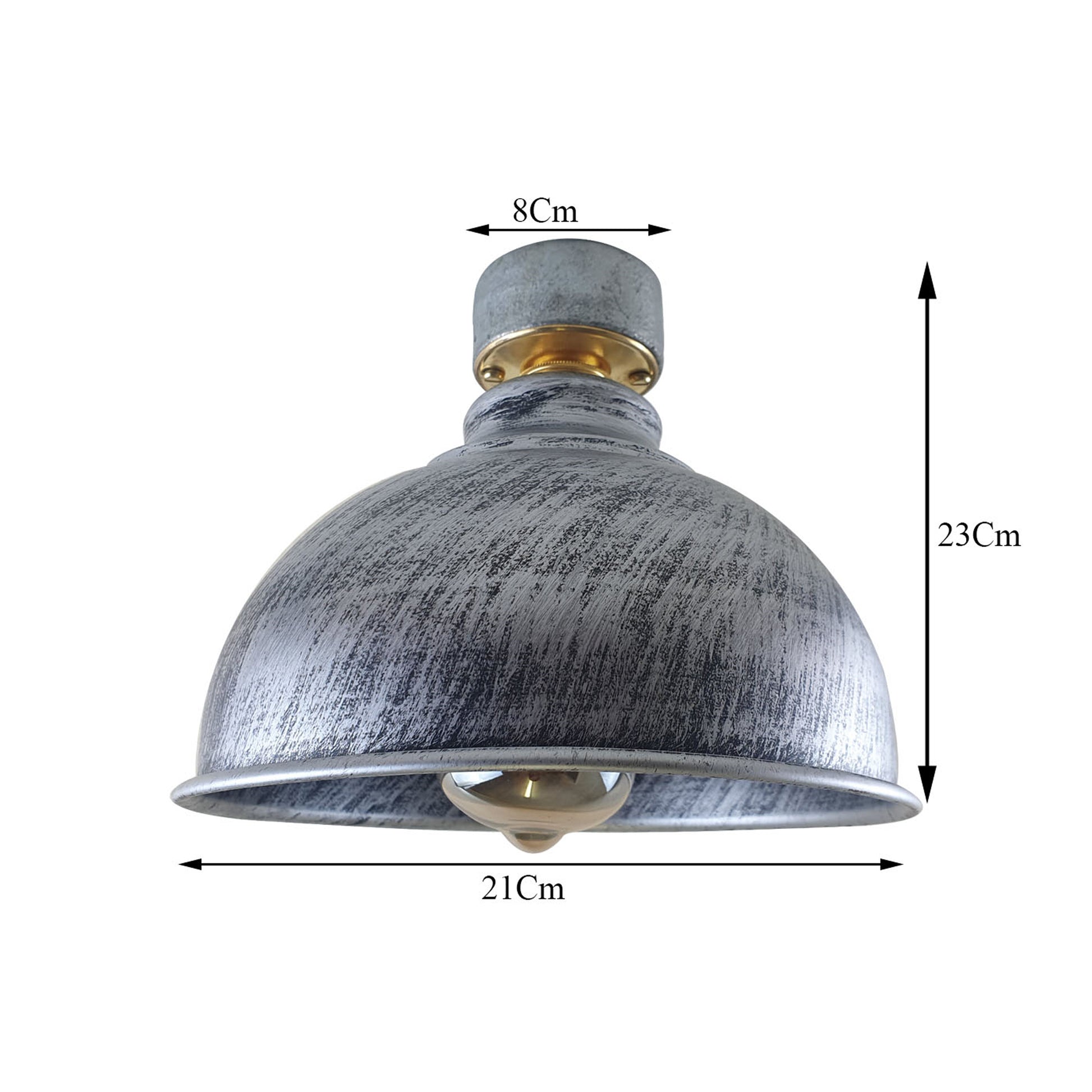 Metal Rustic Style Ceiling Light Lampshade Fitting Brushed B22 Base Light~1565 - LEDSone UK Ltd