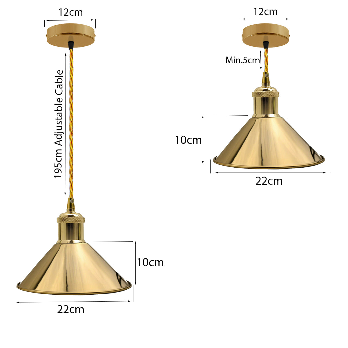 Pendant Lights In French Gold Golden Hanging Lights~1520 - LEDSone UK Ltd