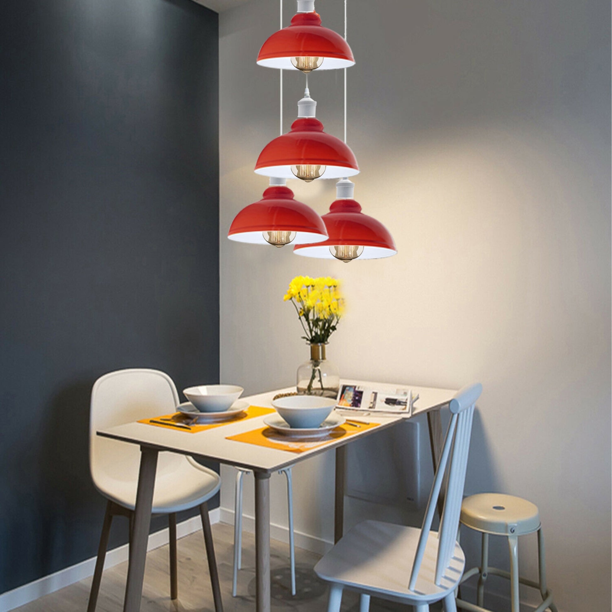 Red Pendant Lights Over Island Cluster Red Pendant Light For Kitchen