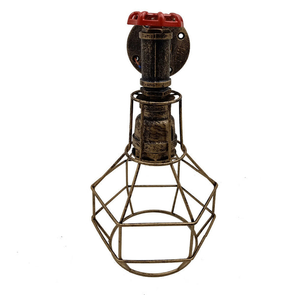 Modern Industrial Retro Vintage Style Pipe Cage Wall Light Wall Lamp Fixture~1118 – Brushed Copper