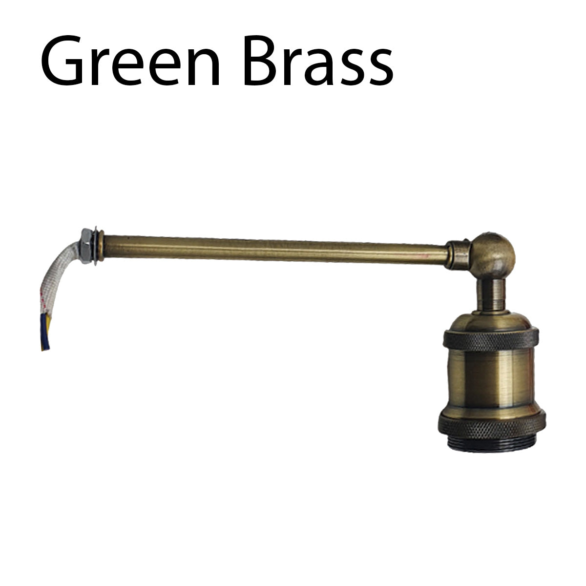 Long Arm With Short Holder Wall Light - Green Brass