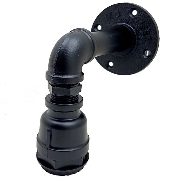 Retro industrial Pipe lighting sconce water pipe wall light steam punk~1504 – Black / No