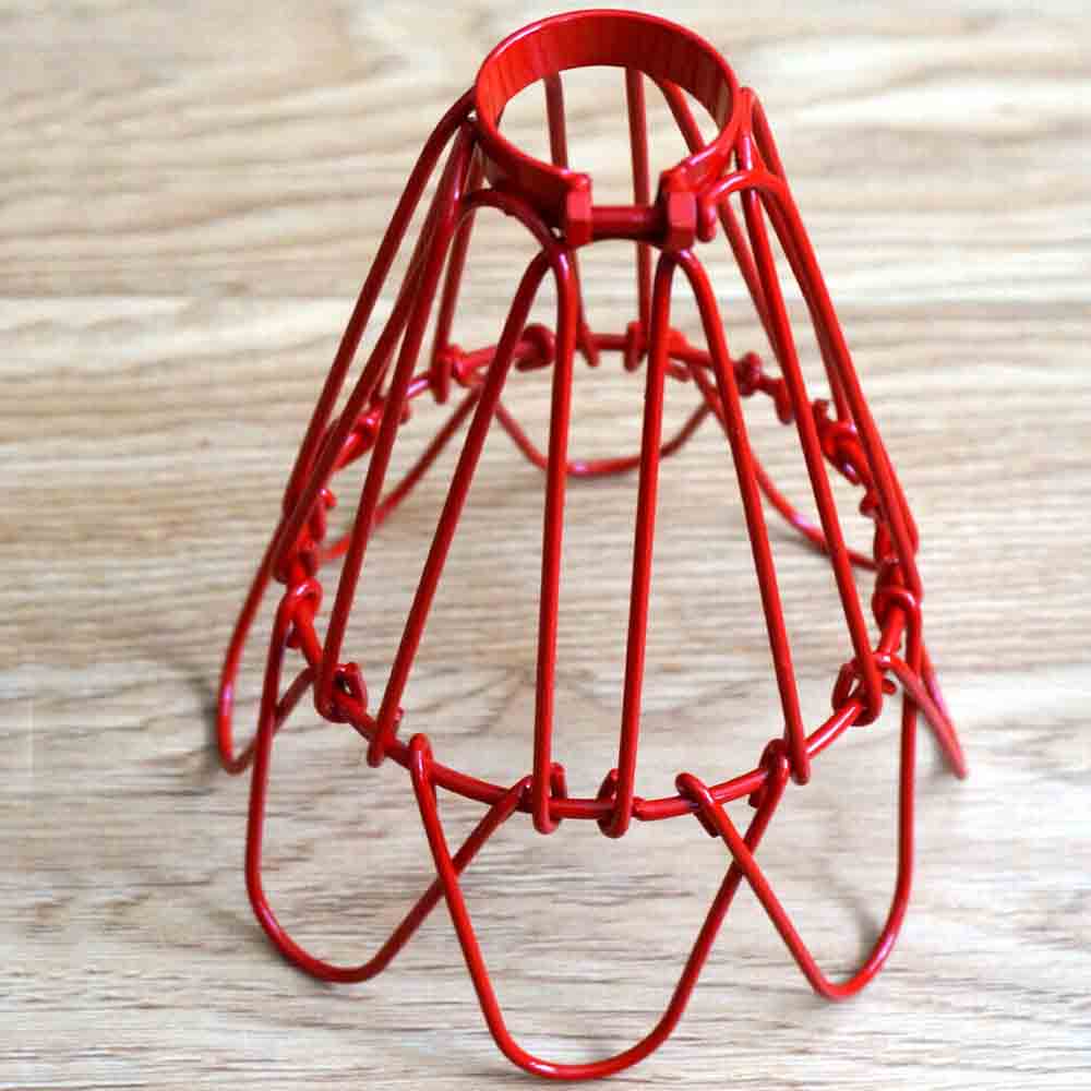 Water lily lamp wire cage red (2)