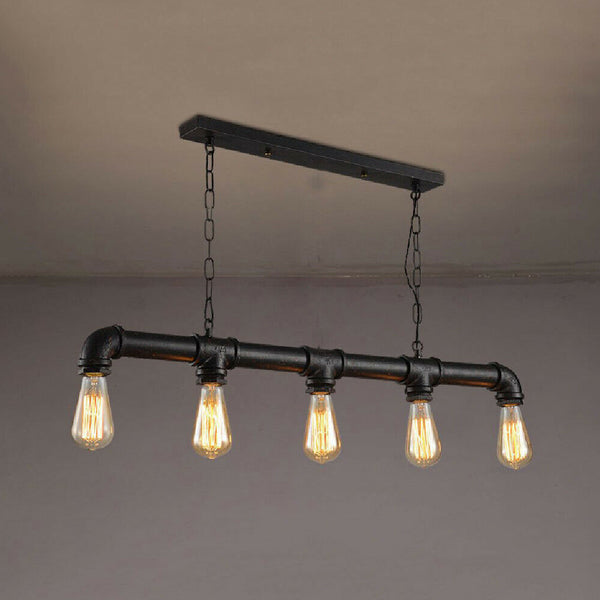 Waterpijp Plafondlamp 5-lichts Kroonluchter Zwart~2110