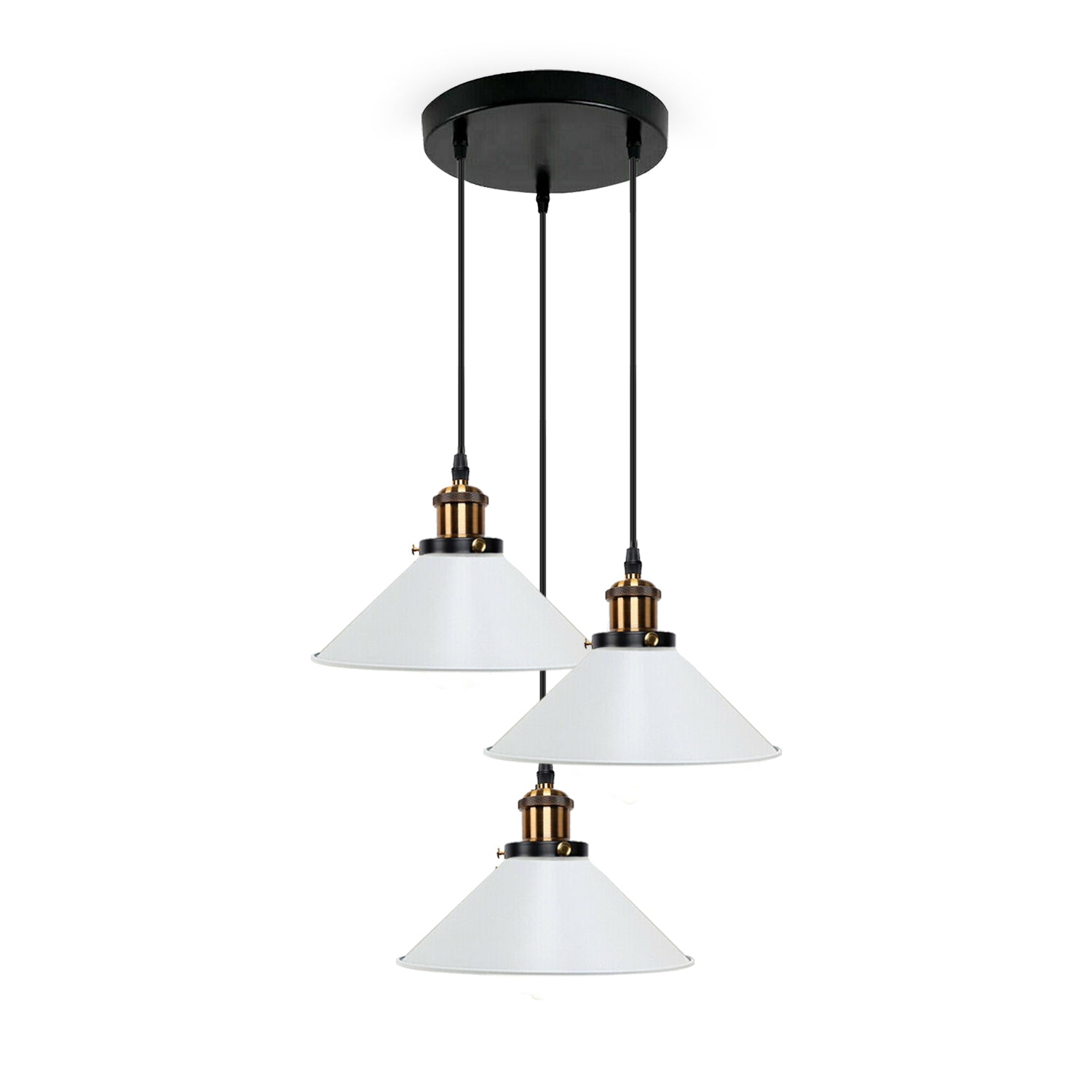 Industrial Vintage Metal Pendant Light Shade Chandelier Retro Ceiling White LampShade~3862 - LEDSone UK Ltd