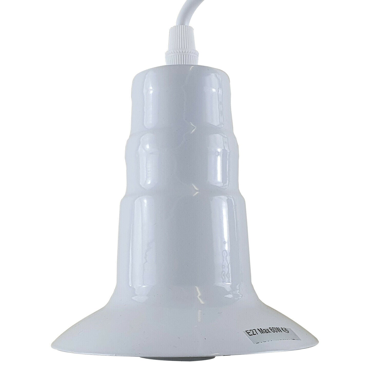 White Ceiling Light Fitting Industrial Pendant Lamp Bulb Holder~1678 - LEDSone UK Ltd