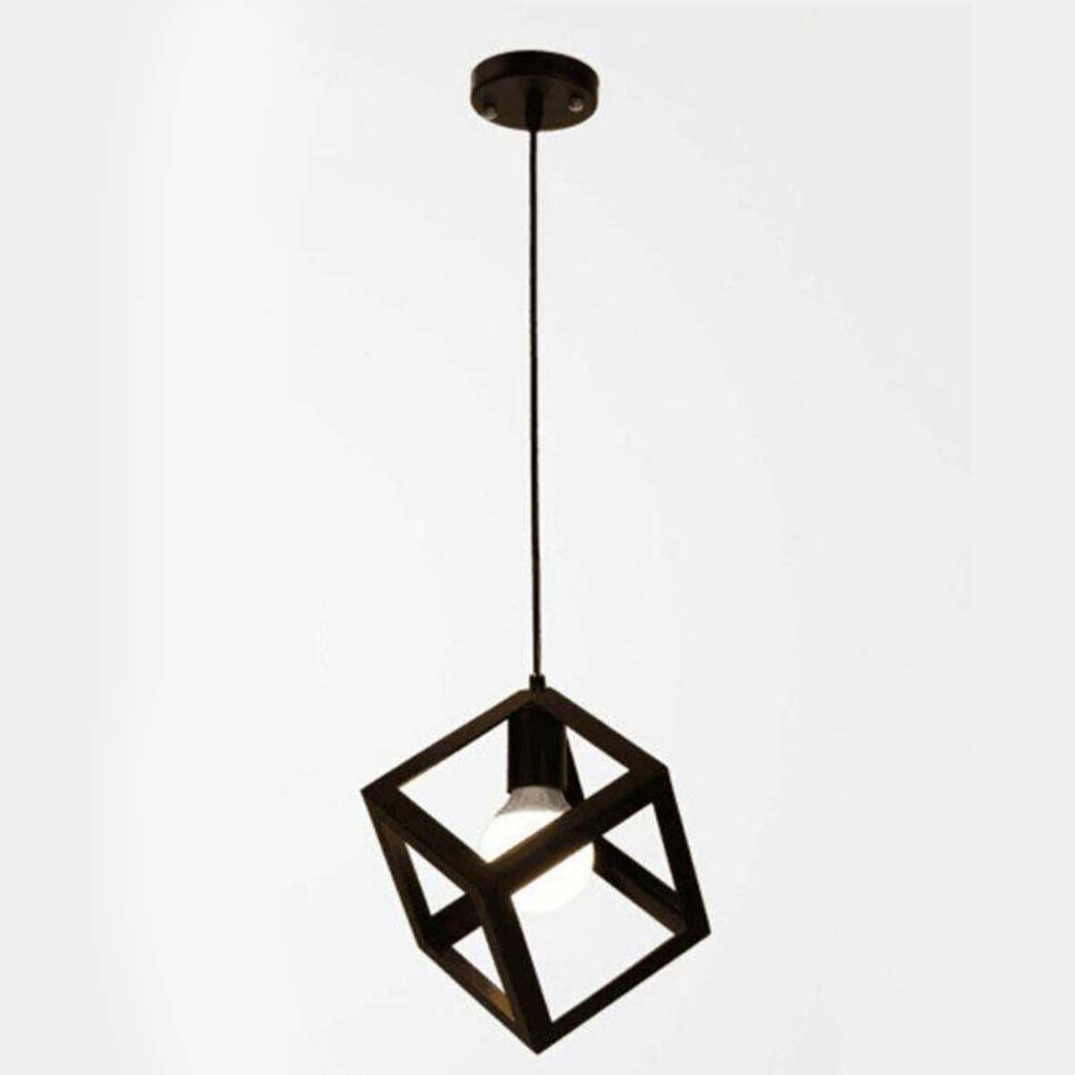 Vintage Industrial 1/3 Light Black Square Cluster Pendant Light Fitting~1256 - LEDSone UK Ltd