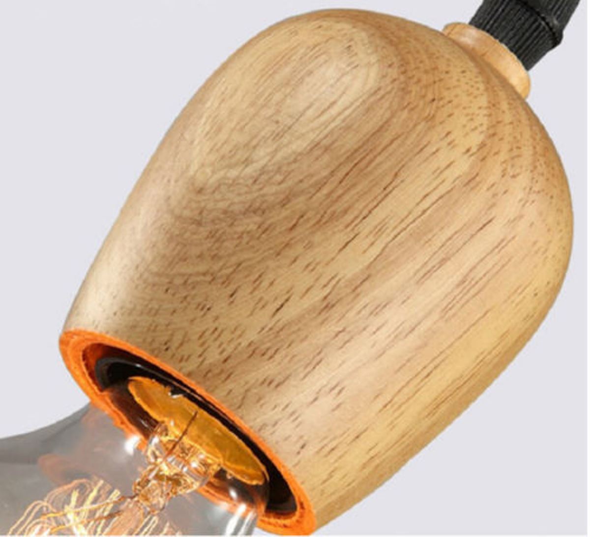 2 Pack Wood  E27 Socket Vintage Industrial Lighting Lamp Bulb Holder - Shop for LED lights - Transformers - Lampshades - Holders | LEDSone UK