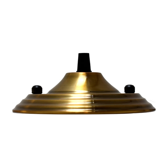 Yellow Brass Color Pendant Cable Grip Flex Plate For Light Fitting Choose 140mm Ceiling Rose~2658 - LEDSone UK Ltd