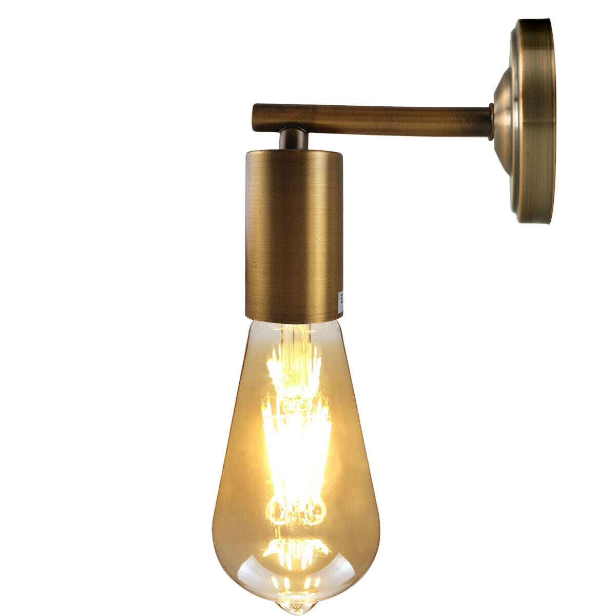 Yellow Brass Industrial Vintage Retro Metallic Sconce Wall Light Lamp Fitting~1693 - LEDSone UK Ltd