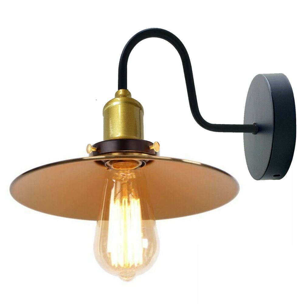 Yellow Brass Wall Light Lampshade Modern Industrial Wall Lamp~1577 - LEDSone UK Ltd