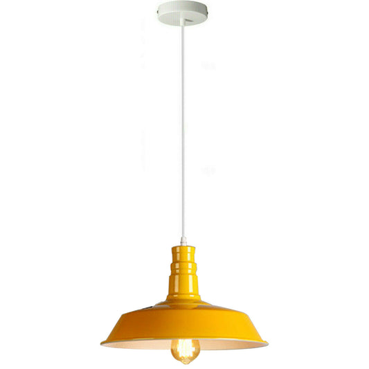 Yellow Pendant Light Lampshade Ceiling Light Shade With Bulb~1796 - LEDSone UK Ltd