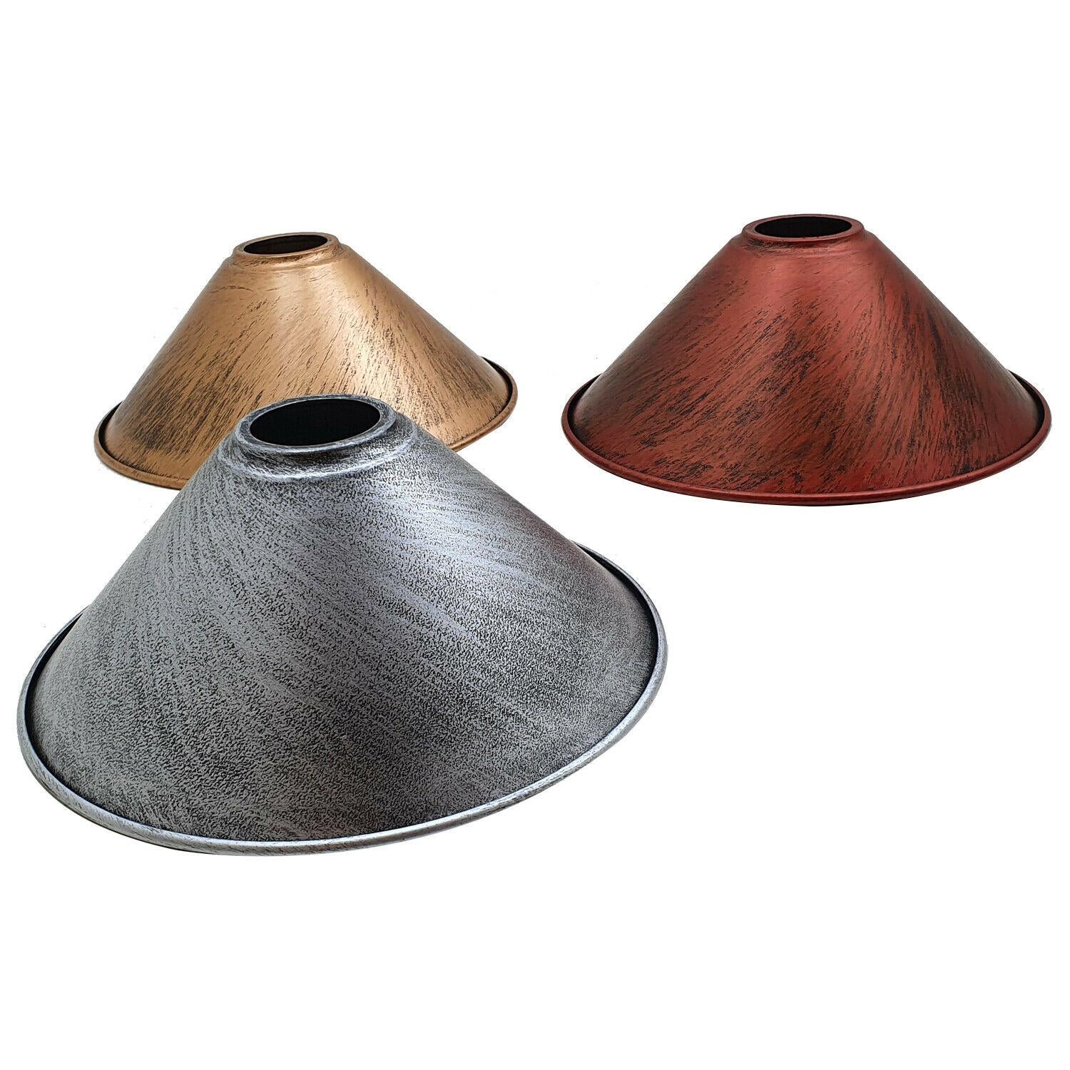 220mm x 10cm Cone Light Shades Metal Easy Fit Ceiling Pendant Hanging Wall Lampshade~1383 - LEDSone UK Ltd