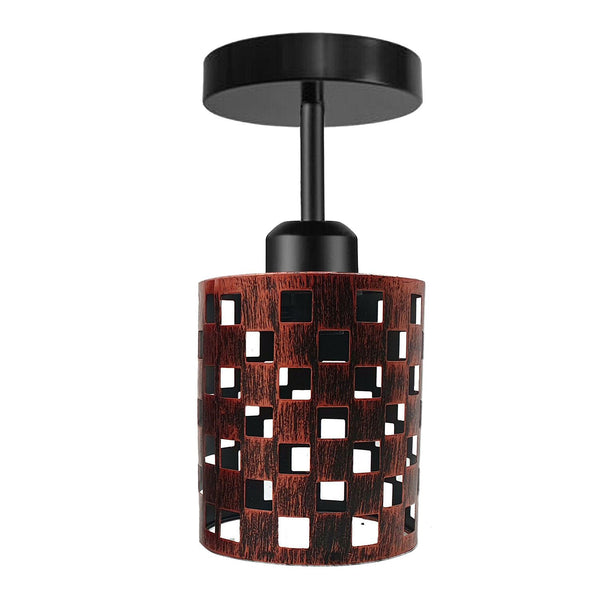 Moderne plafondlamp E27 lamp~1403 – Rustiek Rood / Zonder lamp