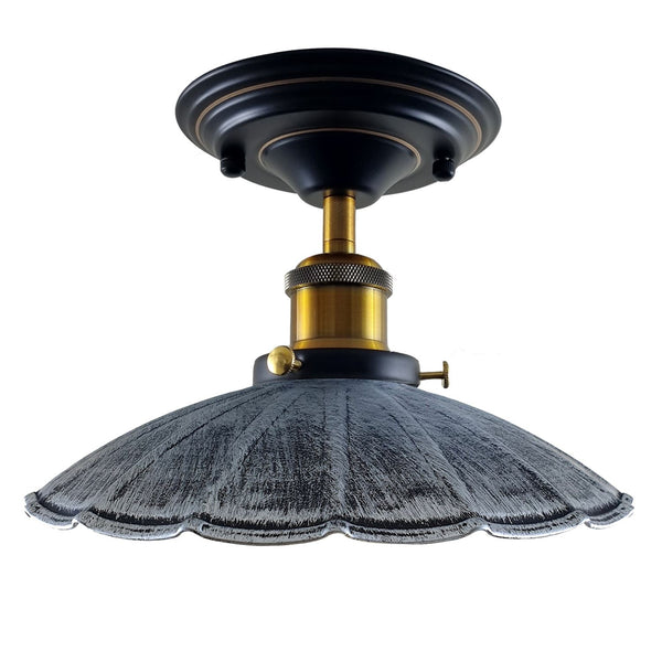 Retro minimalistische plafondlamp voor binnen in de keuken ~1230 – Geborsteld zilver / Zonder lamp