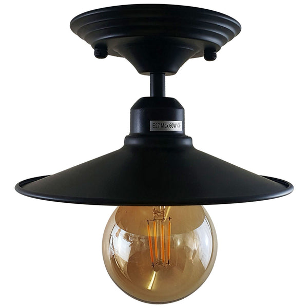 Plafondlamp Zwart Metaal E27~1399 – Met lamp
