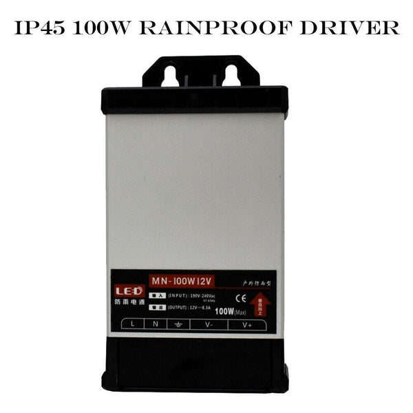 IP45 Rainproof LED Transformer | DC 12V Enclosed Power Supply ~1407 – 100W