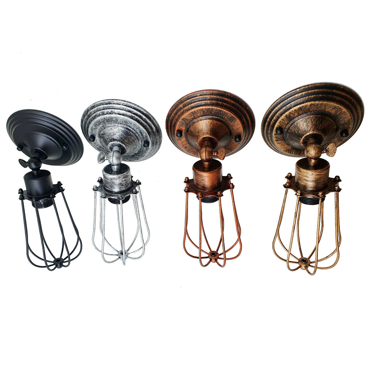 Vintage Retro Industrial Loft Rustic Cage Wall Sconce Ceiling Lights Porch Lamp ~3549 - LEDSone UK Ltd
