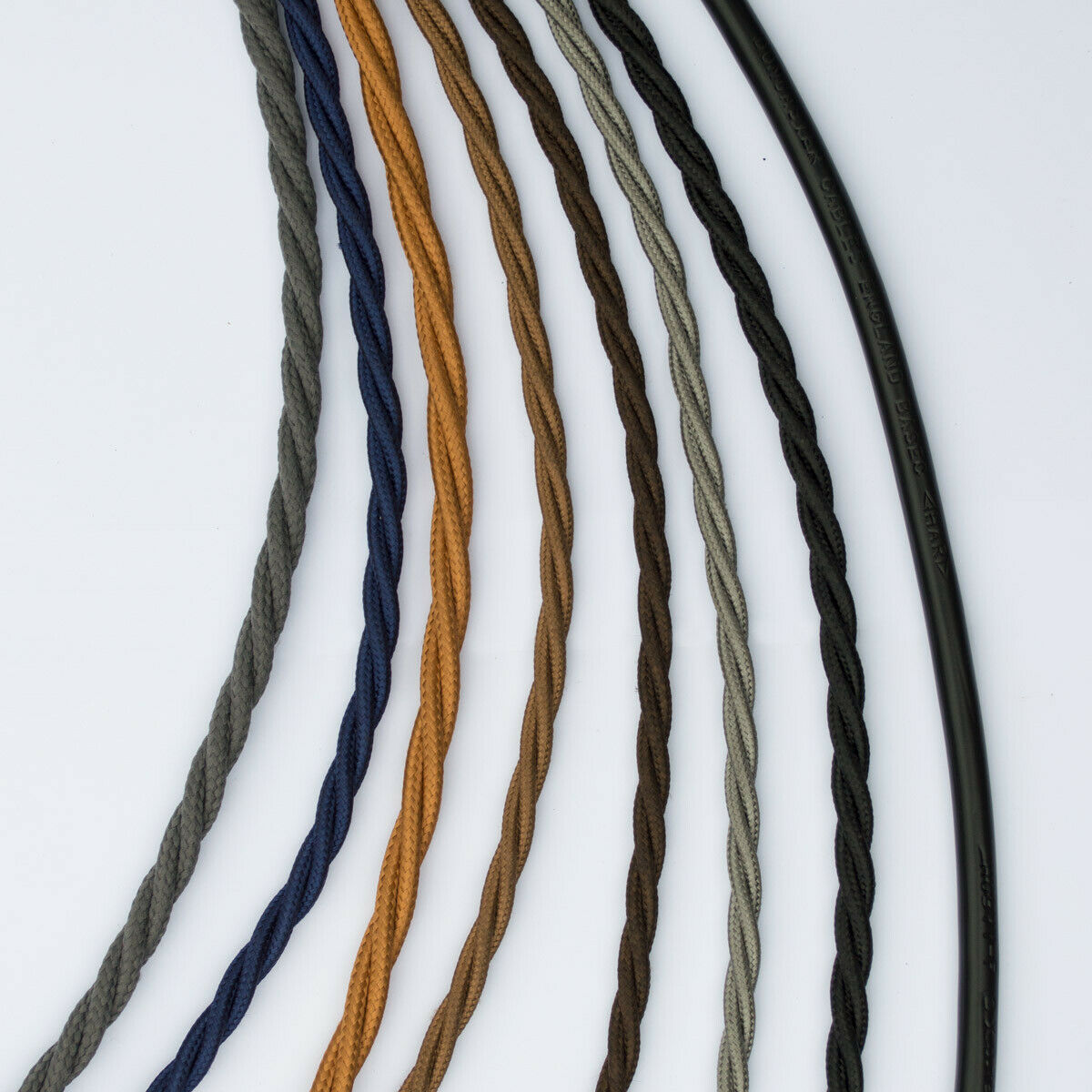 2 Core 8 Amp Braided Fabric Twisted and Round Cable Lighting Flex~2340 - LEDSone UK Ltd