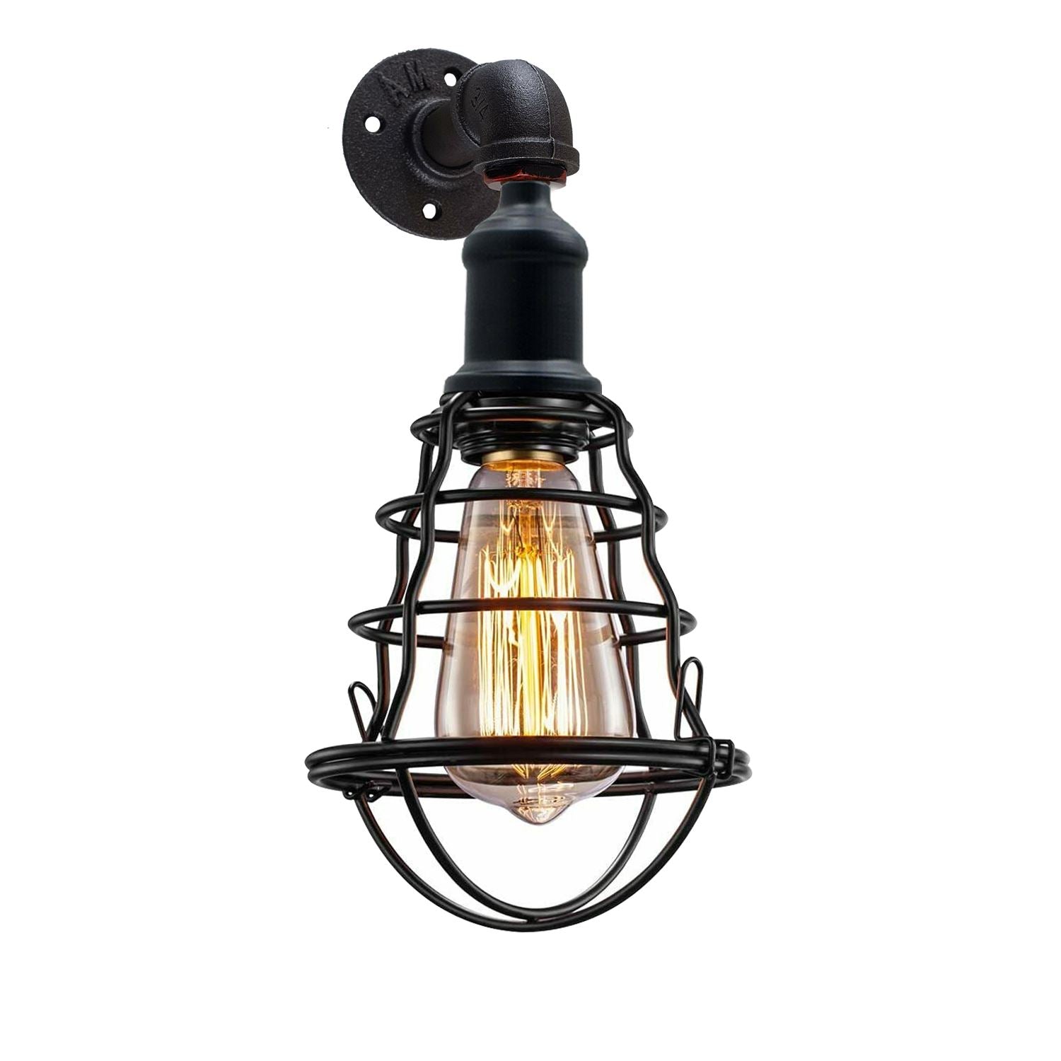 Modern Wall Sconce Lamp Industrial Rustic Metal Water Pipe Finish - Retro Wall Mount Fixture~1246 - LEDSone UK Ltd