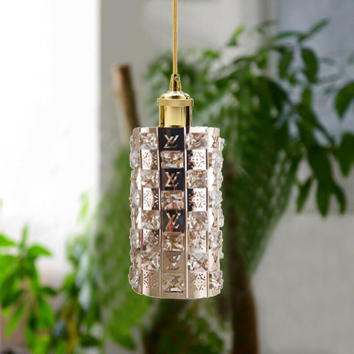 Modern Gold Ceiling Pendant Light Lamp Shade Crystal Droplet UK~1444 - LEDSone UK Ltd