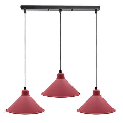 Retro Industrial Hanging Chandelier Ceiling Cone Shade pink colour  Vintage Metal Pendant light~1001