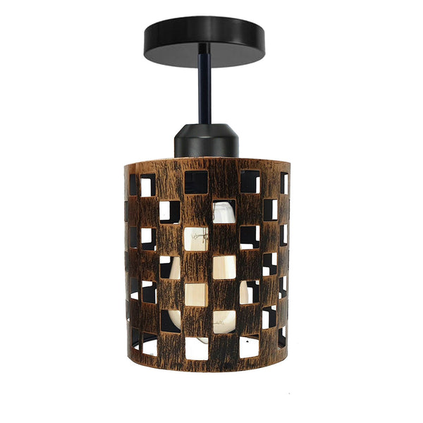 Moderne plafondlamp E27 lamp~1403 – Geborsteld koper / Met lamp
