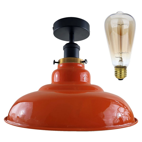 Semi-plafondlamp in antieke stijl ~1238 – Met lamp / Oranje