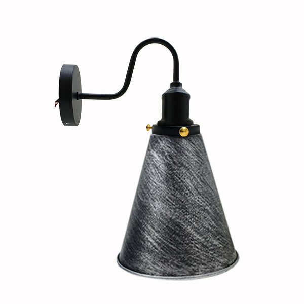 Retro Industrial Wall Mounted Vintage Wall Designer Indoor Light Fixture Lamp Fitting~3387 – Brushed Silver / yes