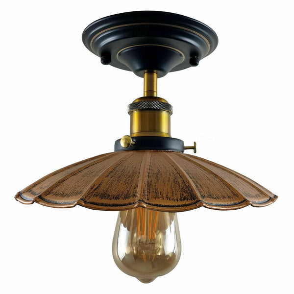 Retro minimalistische plafondlamp voor binnen in de keuken ~1230 – Geborsteld koper / Met lamp