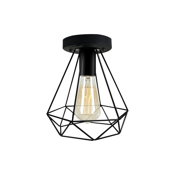 Vintage industriële zwarte metalen plafondlamp voor binnen~1002 – Ja